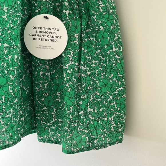 SHEIKE Clover Fields Green Floral Puff Sleeve Tiered Midi Dress NWT - Picture 14 of 16